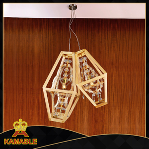 New Design Crystal Glass Wood Pendant Light(KAMD8124-2-750)