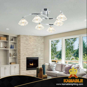 Wonderful Design Popular LED Crystal Chrome Ceiling Light (KC10884-6)