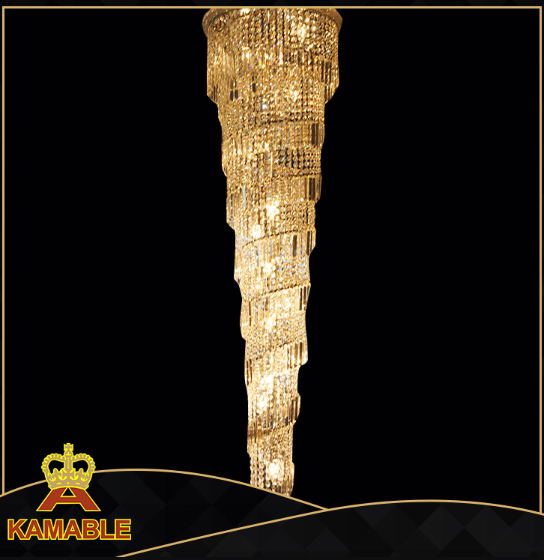 Lobby Luxury Impressive Clear Crystal Metal Project Chandelier(KA866)
