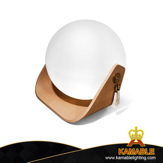 Comtemporary Comfortable White Acrylic Globe Wood Metal Indoor Floor Lamp (KIH-70F)