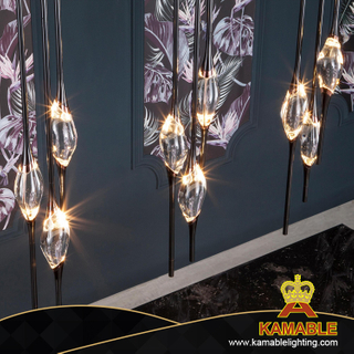 Purely handmad Brass Finish Metal Clear Glass Chandelier (KJ8001)