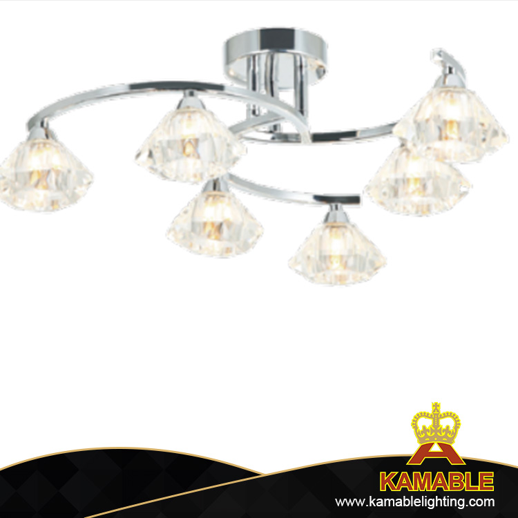 Wonderful Design Popular LED Crystal Chrome Ceiling Light (KC10884-6)