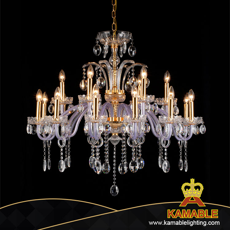 Maria Design Classical Clear Gold Metal Crystal Chandelier (11001-18)
