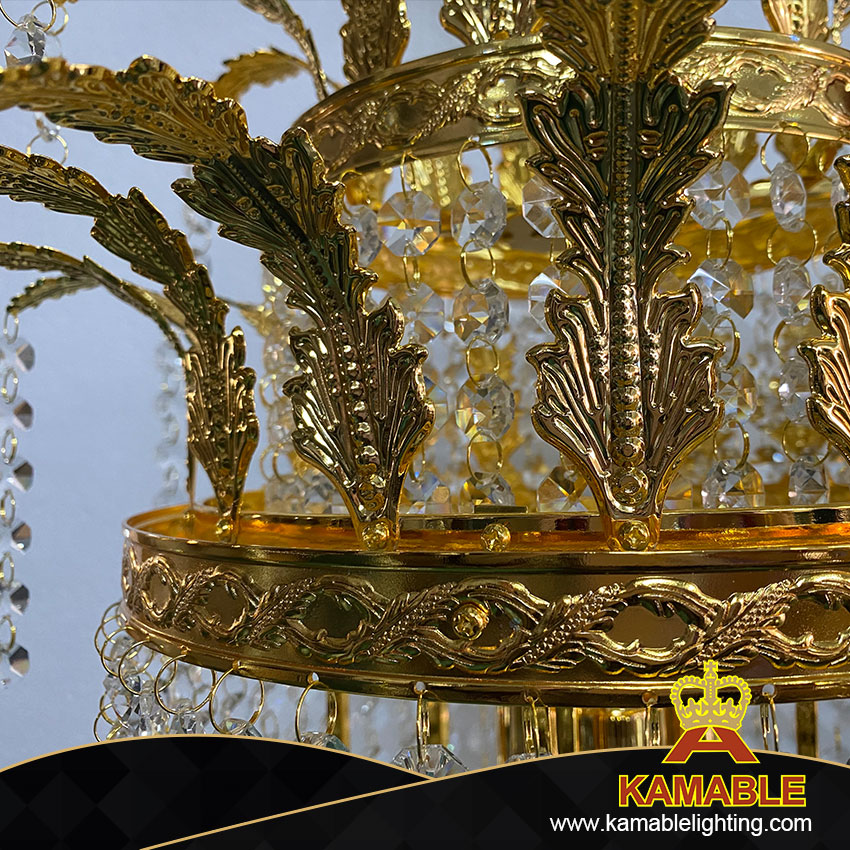 Flower Golden Finish Impressive Metal Crystal Chandelier in Palace (YHC2040-D400)