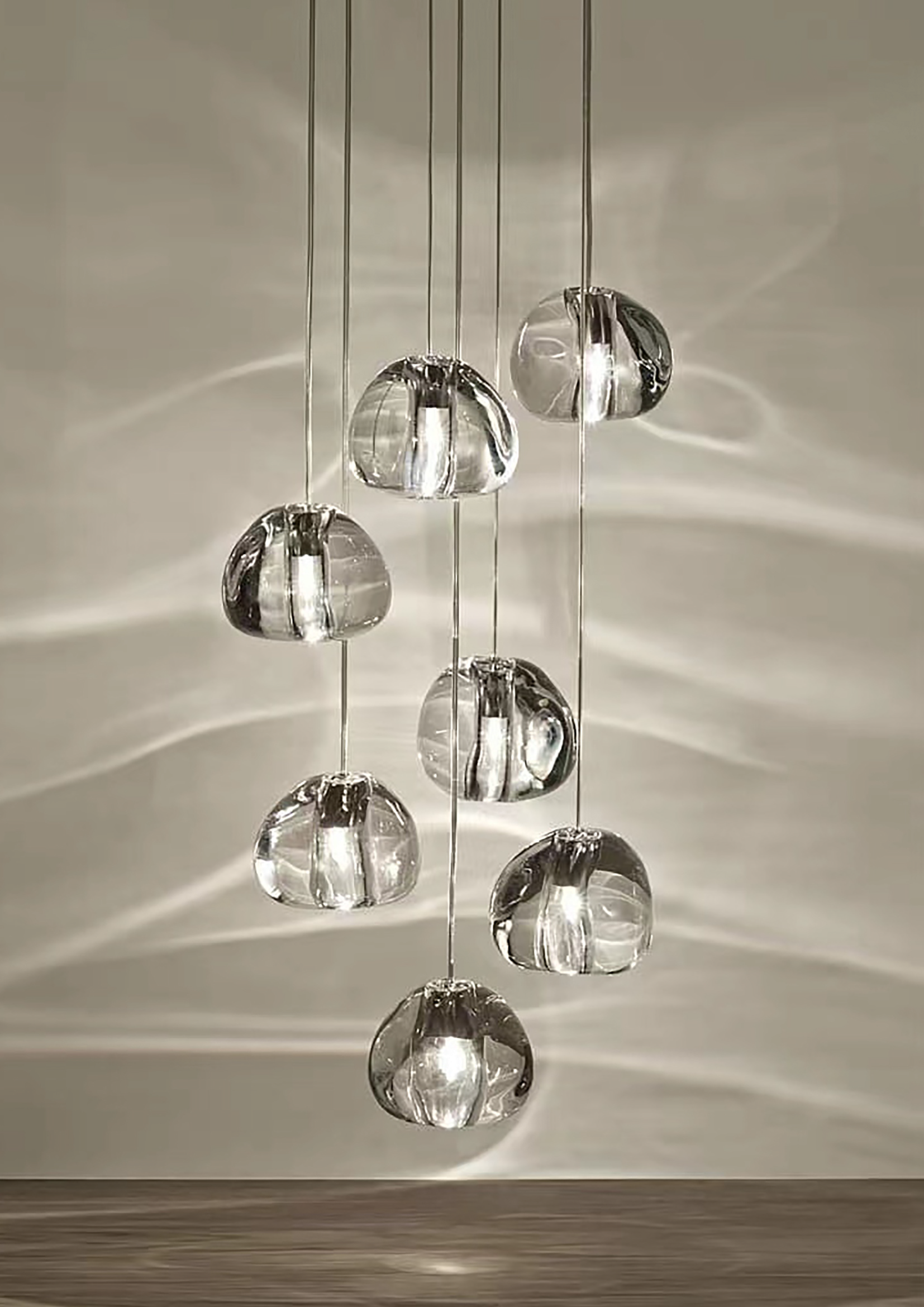 irregular glass pendant light