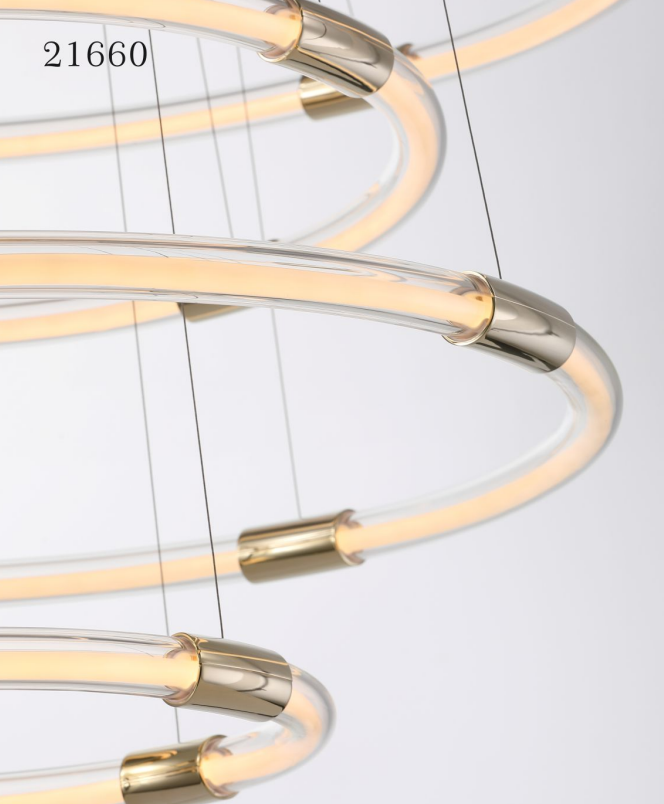 Splendid Indoor Glass Silicon Ring Stairs Chandelier (MD21660-5-1080B)