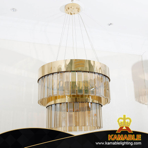 Double Ring Gold Living Room Hanging Pendant Lighting (KA516-P-C)