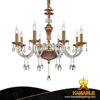 Special Cognac Red Glass Metal Modern Home Villa Pendant Light (MD9895-8)