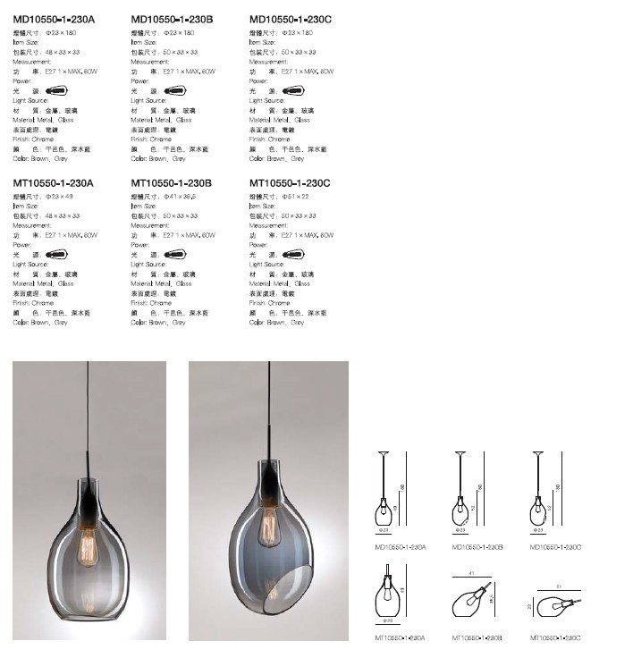 Bottle shape design indoor modern glass table lamp (MT10550-1-230B)
