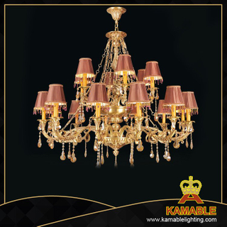 Indoor Brass Fabric Shade Elegant Chandelier(WD06150-12+6)