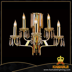 Gold Chinese candle crystal hotel wall lighting(YHwb2515-L5)