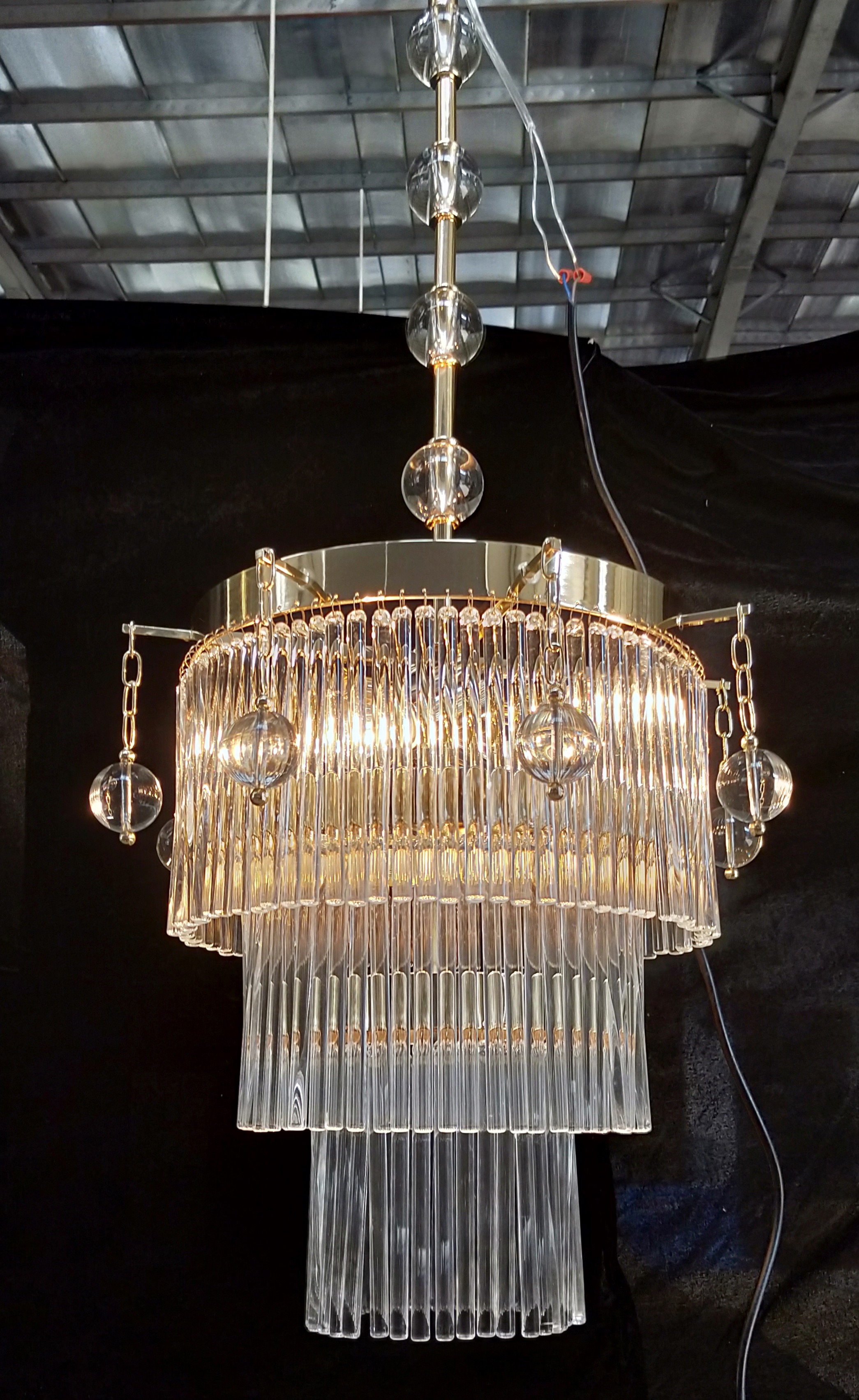 Modern style clear glass poles project chandelier (KA180888)