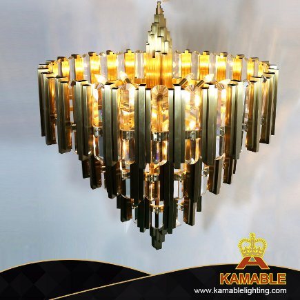 Luxury Design Modern Decorative Cake Golden Crystal Chandelier for Restaurant (KJ032)