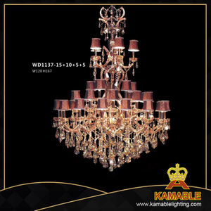 Hotel Brass with Crystal Classical Pendant Chandelier(WD1137-15+10+5+5)