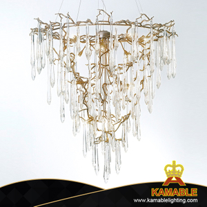Modern Decorative Dining Room Brass Glass Pendant Light (KSE-0004)
