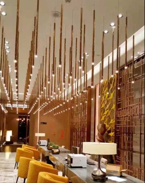 Modern Metal Hotel Lobby Rose Gold Pendant Lighting (MD1302B-54)