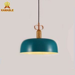 Green Color Steel Wood Home Decoration Pendant Lamp(KM0129P-1B)