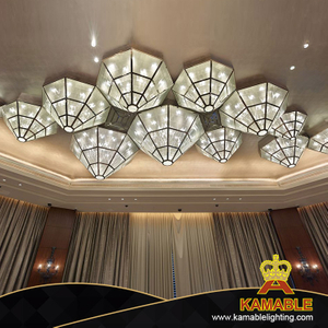 Hotel Project Custom-Made Triangle Glass Ceiling Lamp (KAJ18007)