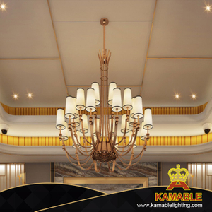 Rose Gold Hotel Project Stainless Steel Glass Chandelier(KAC-03)